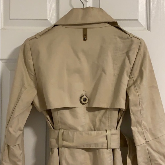 Mackage trench coat w/ leather detail classic tan - Picture 2 of 7